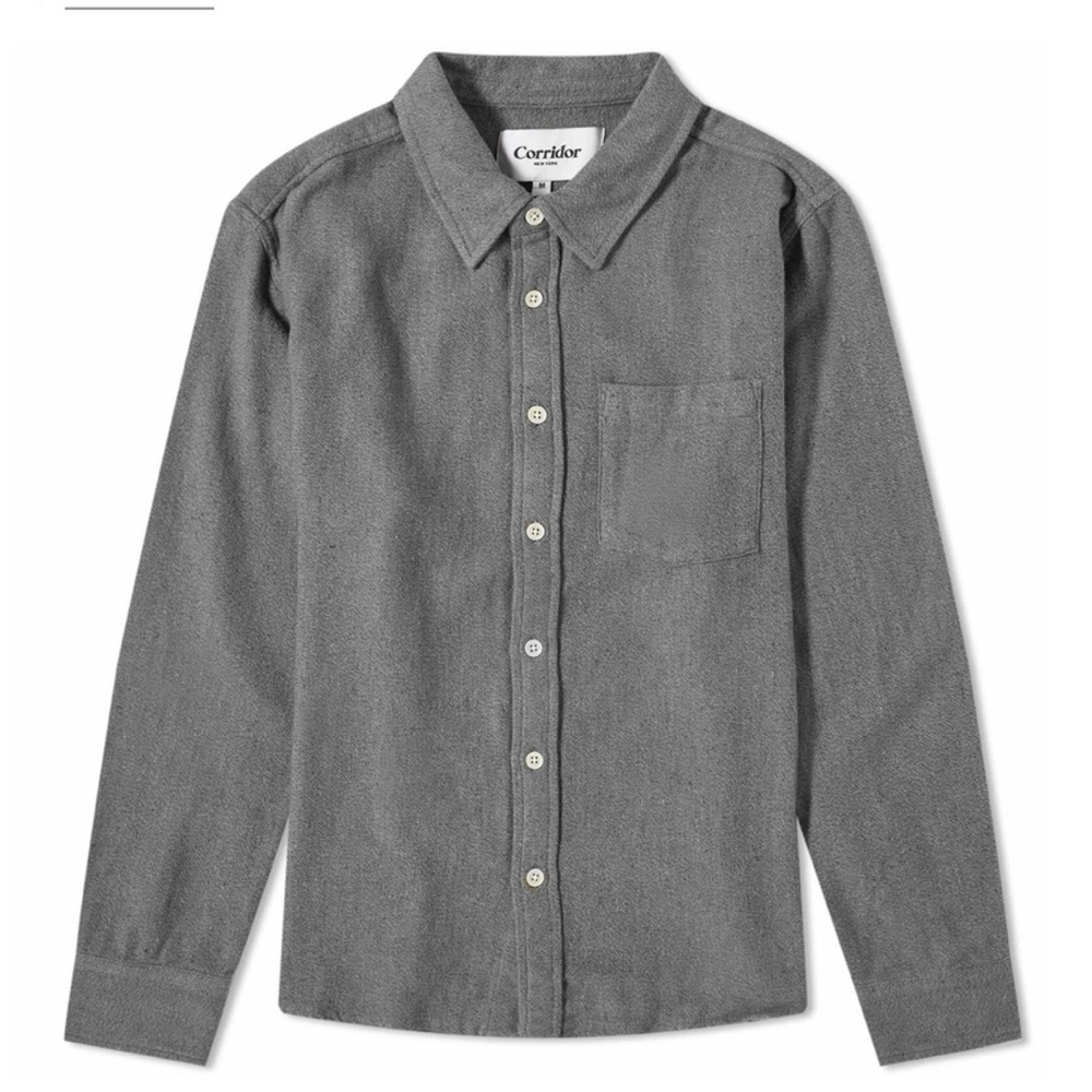 Corridor Men's Recycled Flannel Shirt in Grey